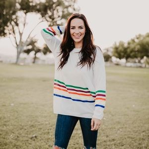 Rainbow striped sweater